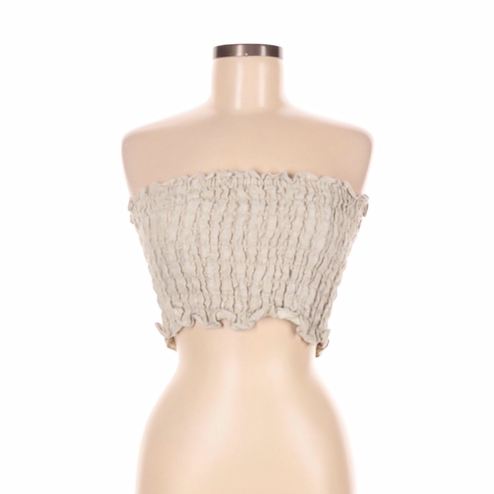 Reformation Lena Linen Tube Top (Flax / Medium)